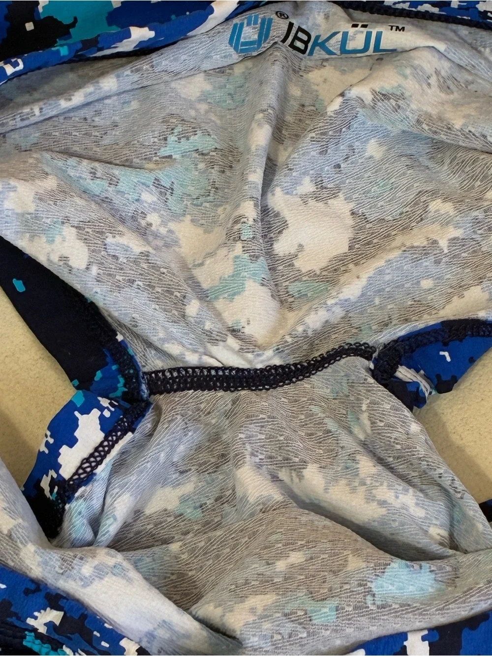 Ibkul Bike Shorts Women’s Large Blue Digital Camouflage Pull On Active